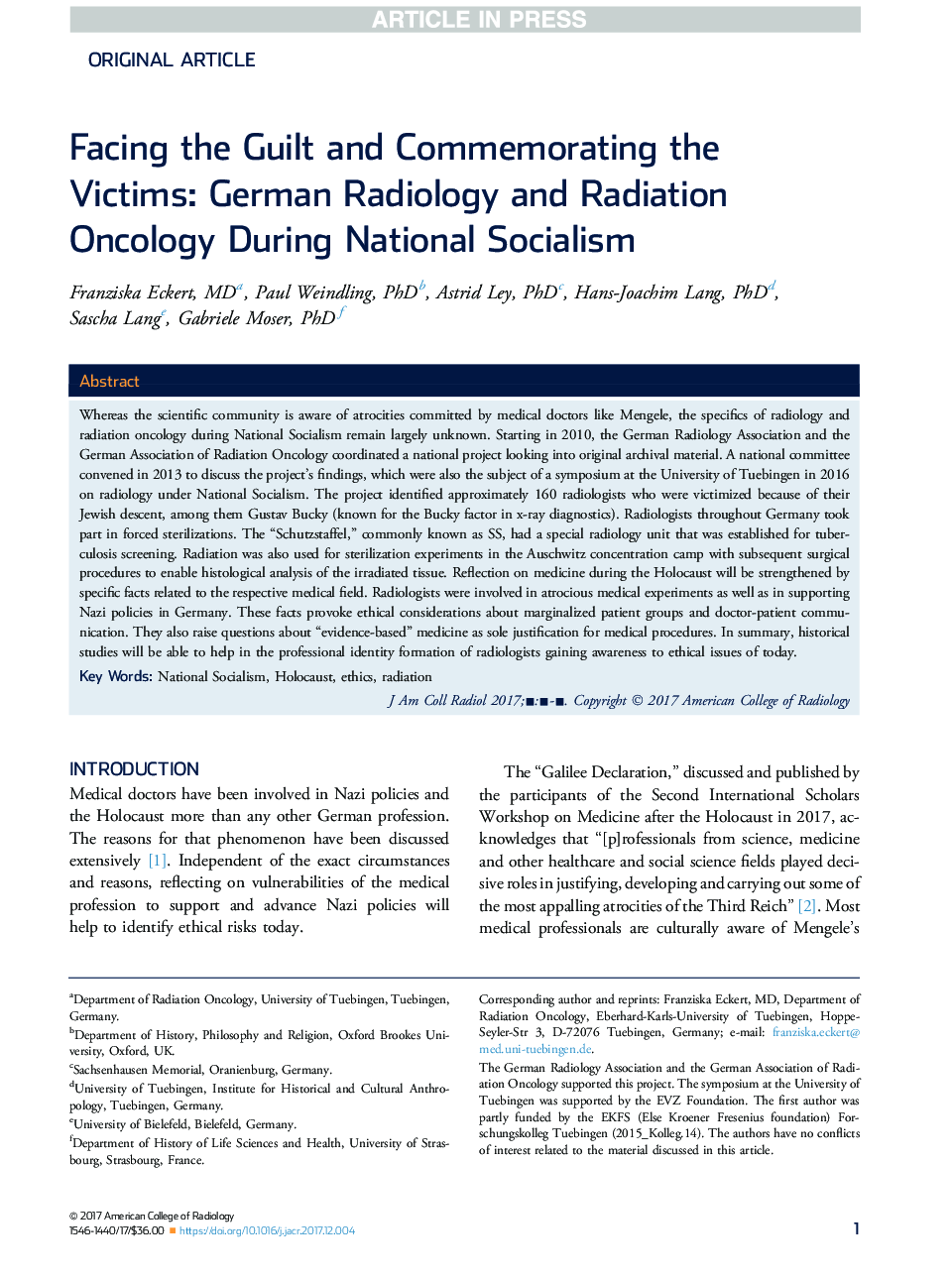 در مواجهه با گناهان و تجلیل از قربانیان: رادیولوژی و رادیولوژی رادیو آلمان در طول سوسیالیسم ملی 