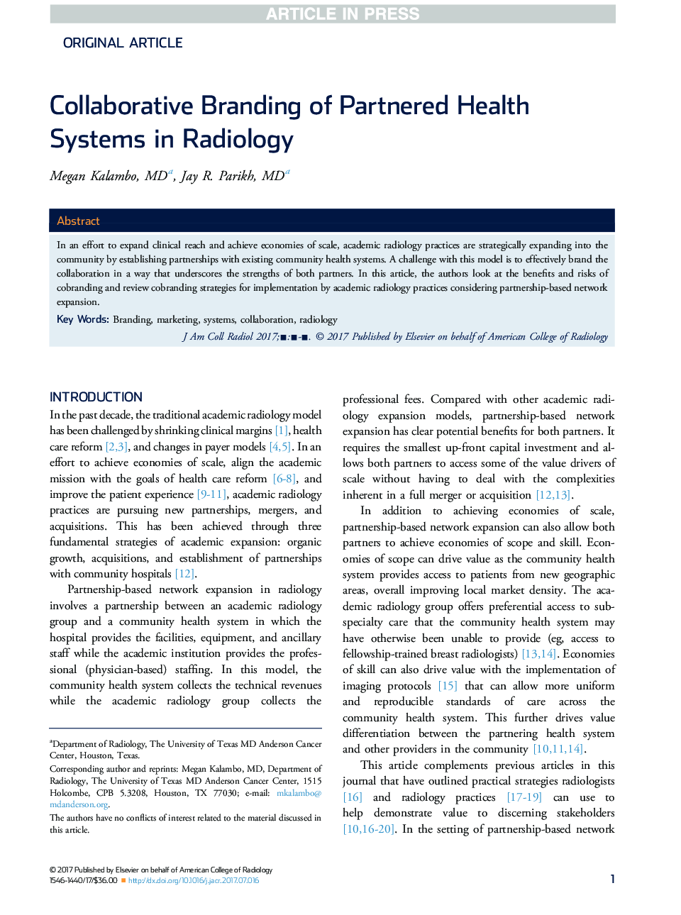 نام تجاری مشارکتی از سیستم های بهداشتی همگانی در رادیولوژی 