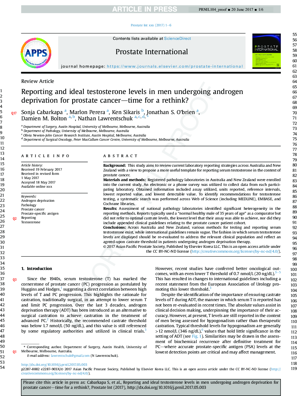 گزارش و سطح ایده آل تستوسترون در مردان تحت محرومیت اندروژن برای زمان سرطان پروستات برای تجدید نظر؟ 