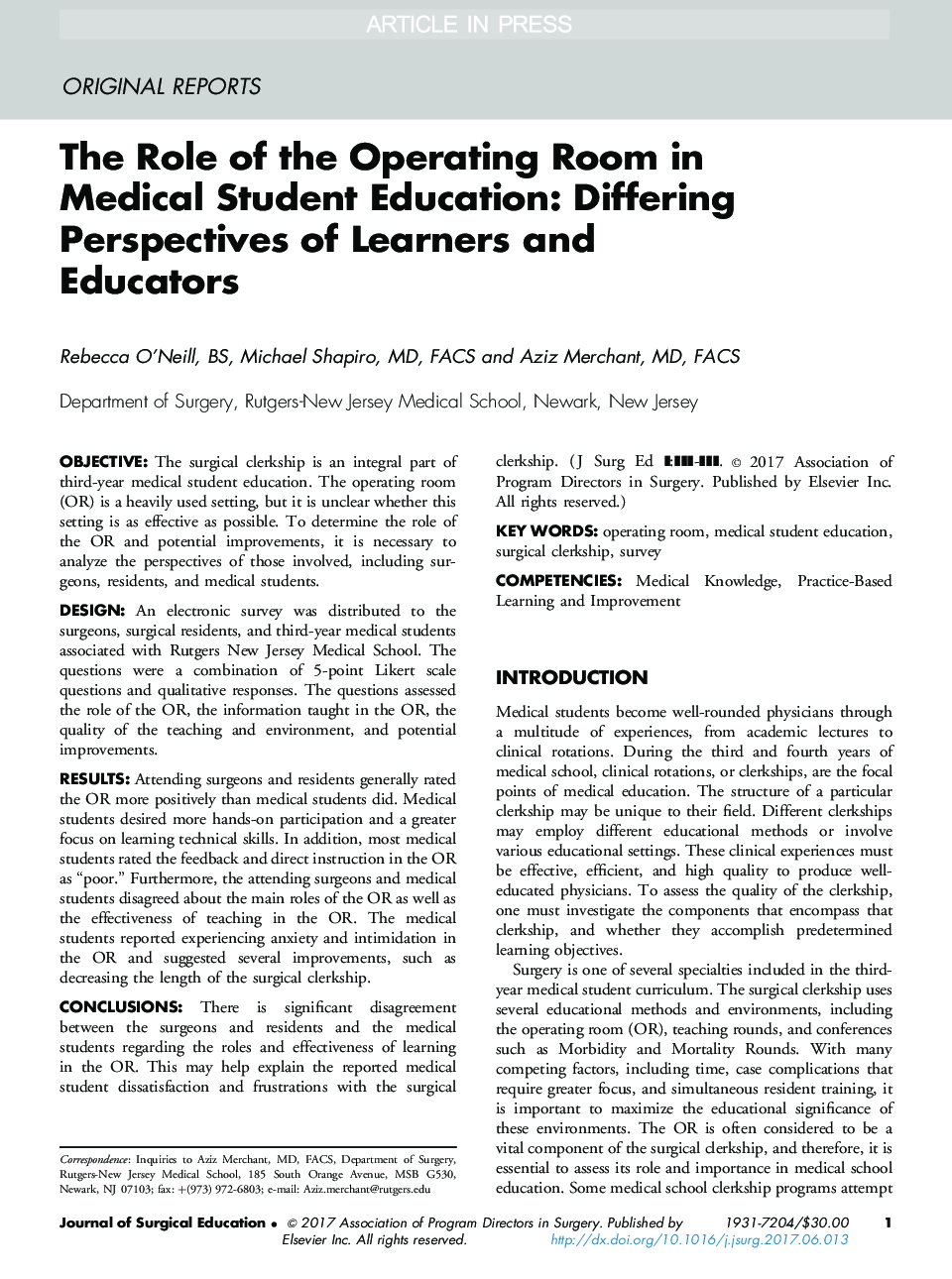 نقش اتاق عملیات در آموزش پزشکی دانشجویان: دیدگاه های متفاوت دانشجویان و معلمان 
