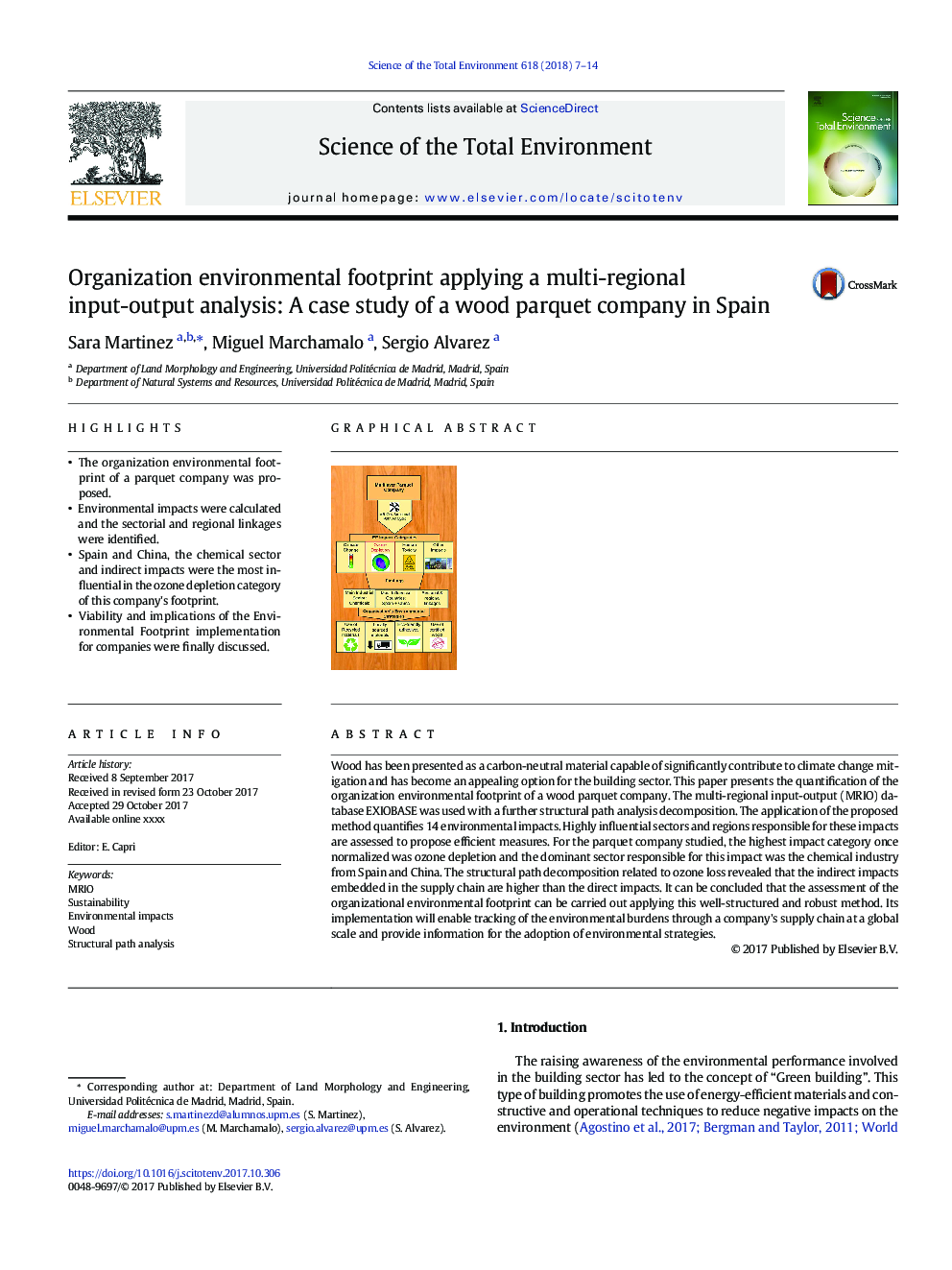 اثرات زیست محیطی سازمان با استفاده از تجزیه و تحلیل ورودی-خروجی چند منطقه ای: مطالعه موردی یک شرکت چوب پارکت در اسپانیا 