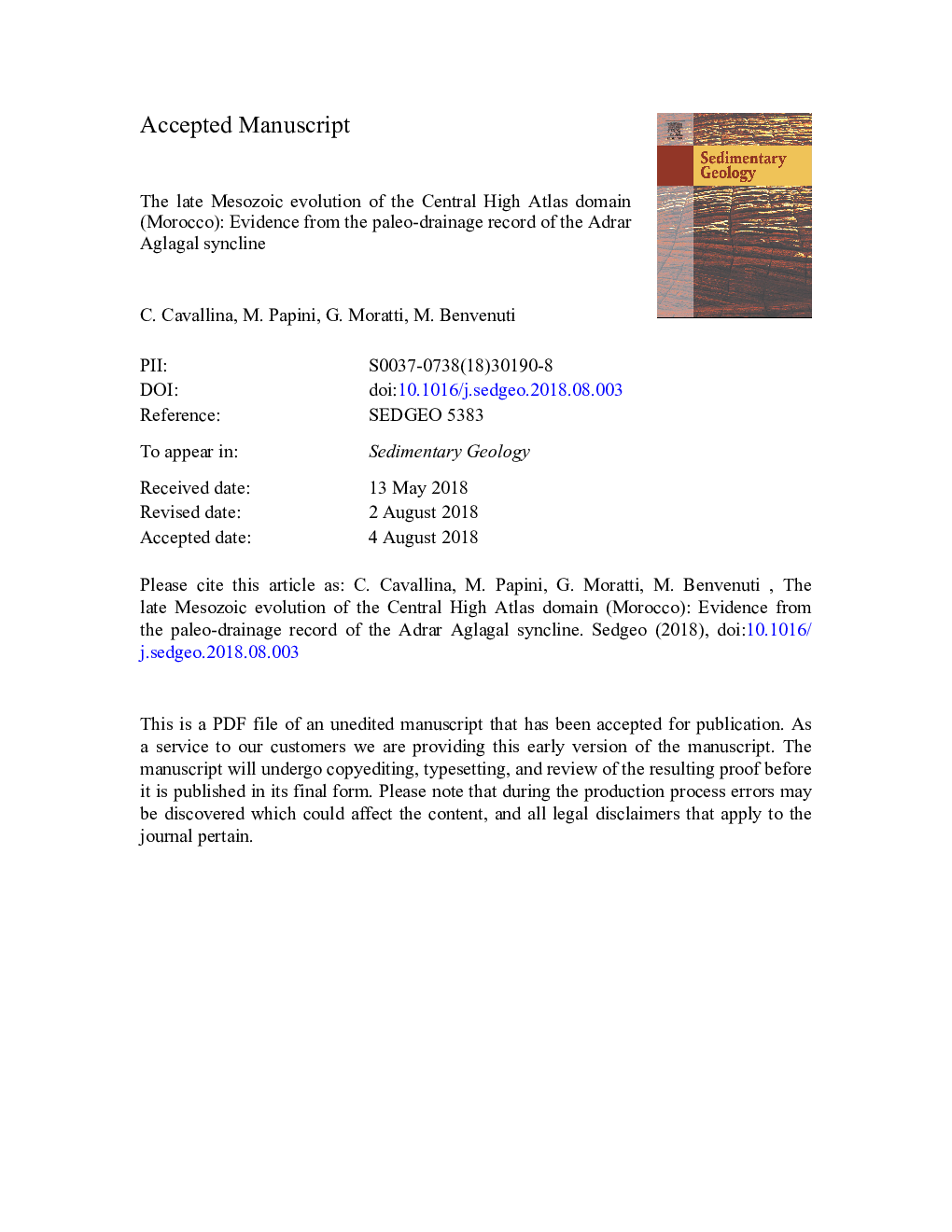 تکامل مازوزویک در دامنه اطلس مرکزی (مراکش): شواهدی از رکورد پالو-زهکشی سنکلیه آدارآگلگال