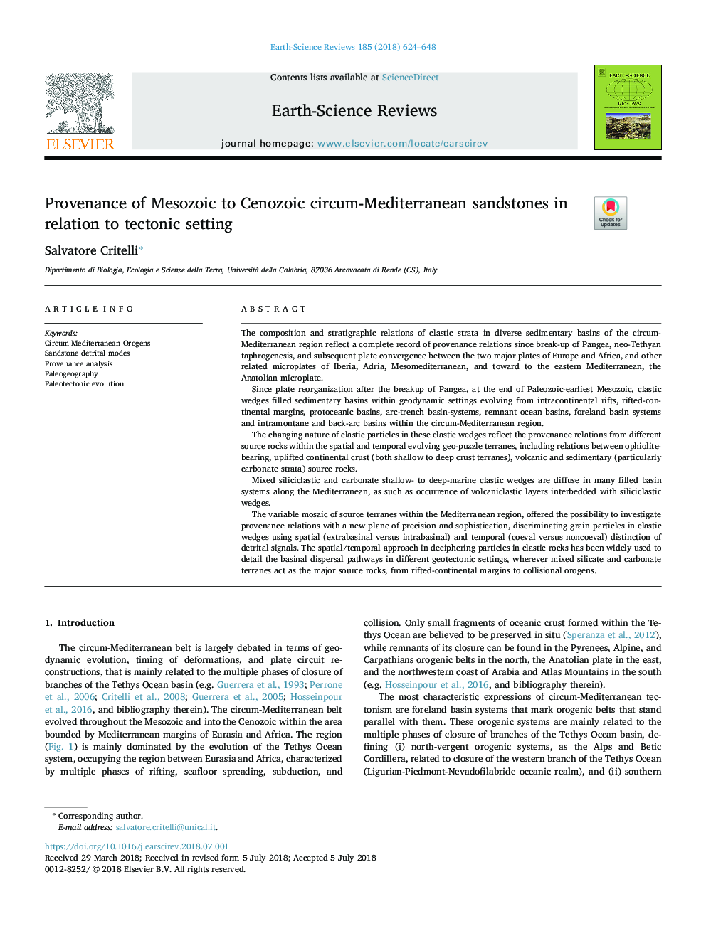 Provenance of Mesozoic to Cenozoic circum-Mediterranean sandstones in relation to tectonic setting