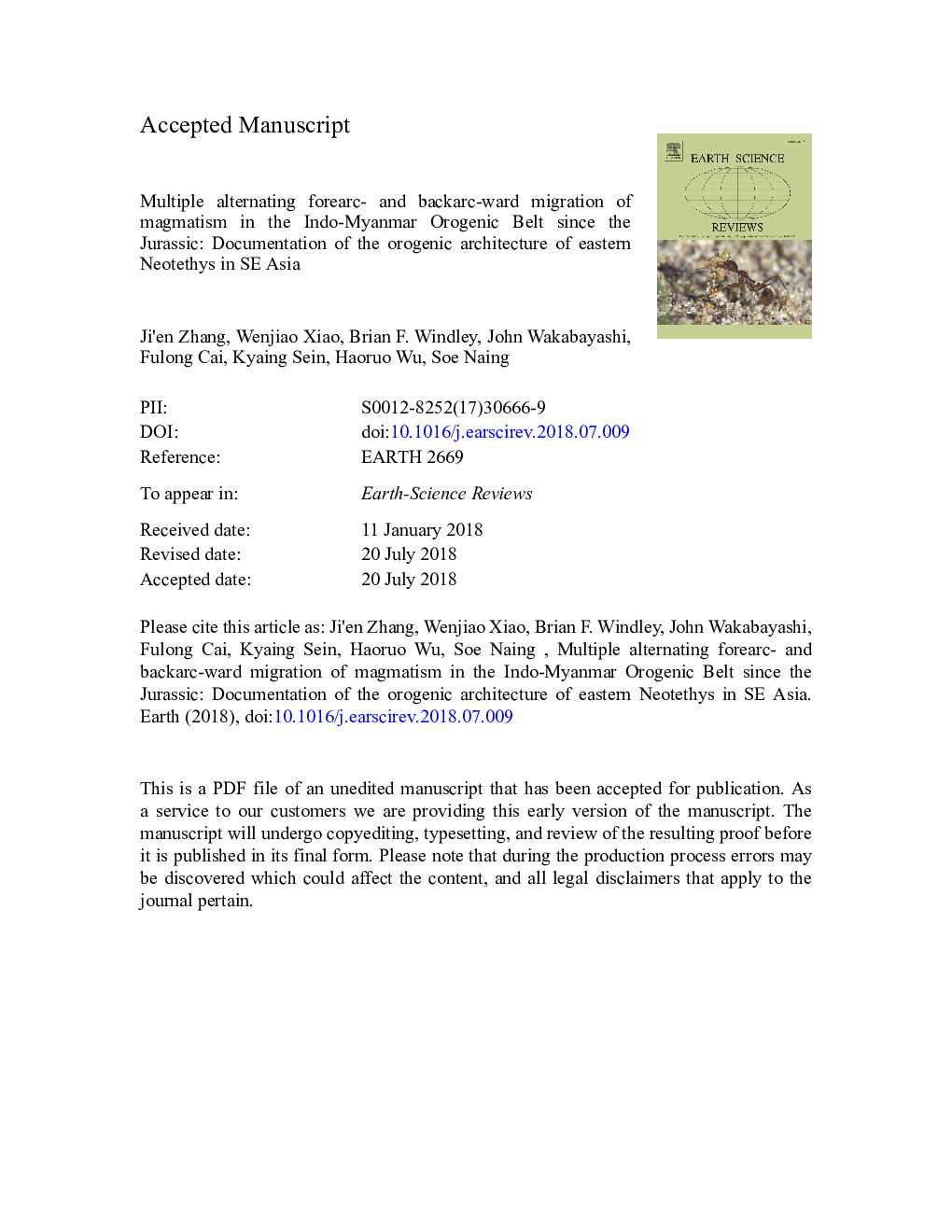 Multiple alternating forearc- and backarc-ward migration of magmatism in the Indo-Myanmar Orogenic Belt since the Jurassic: Documentation of the orogenic architecture of eastern Neotethys in SE Asia