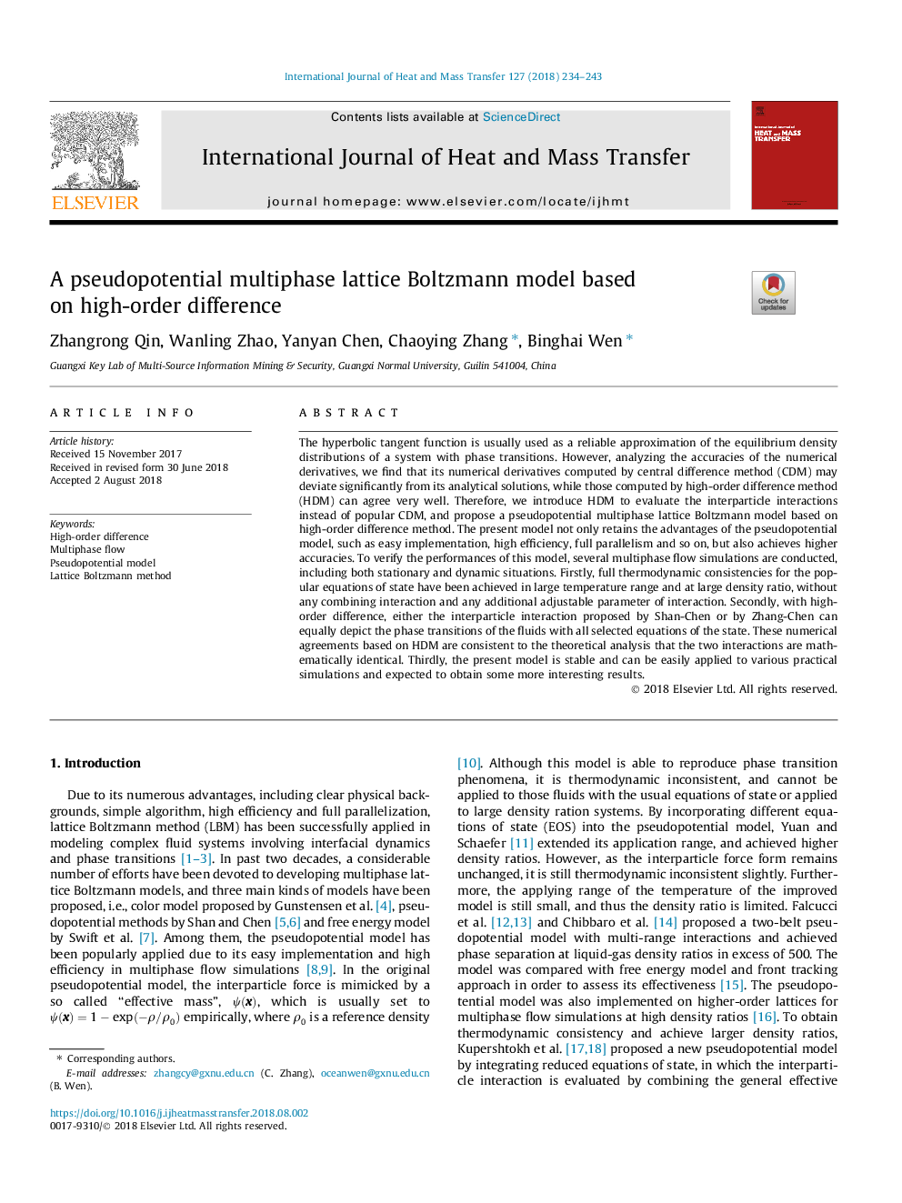 یک الگوریتم چندتایی پلاسمایی بولتزمن بر اساس اختلاف مرتبه بالا