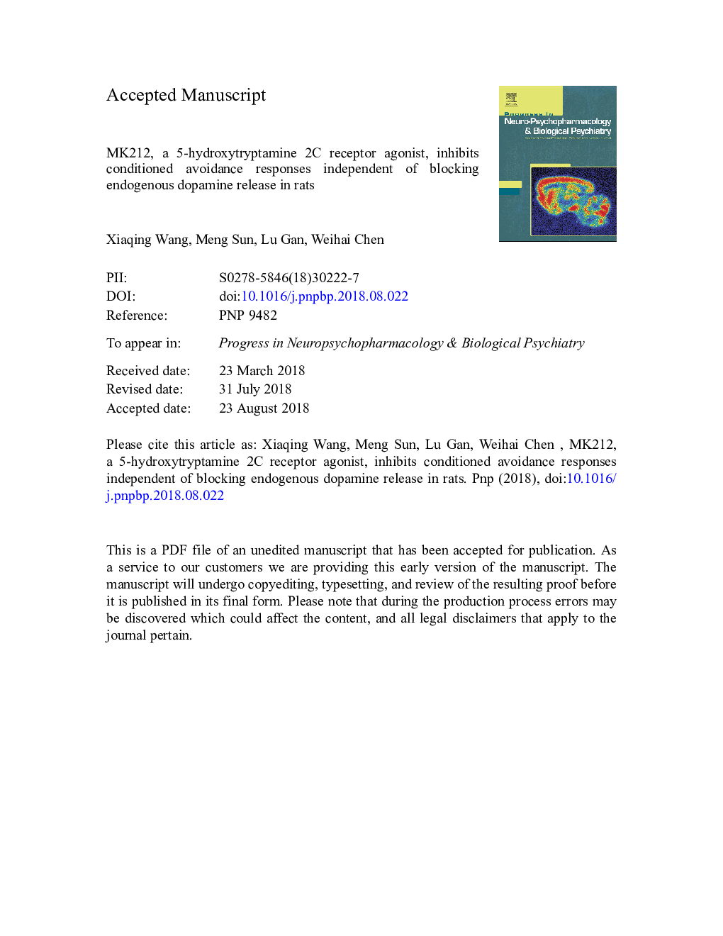 MK212, a 5-hydroxytryptamine 2C receptor agonist, inhibits conditioned avoidance responses independent of blocking endogenous dopamine release in rats