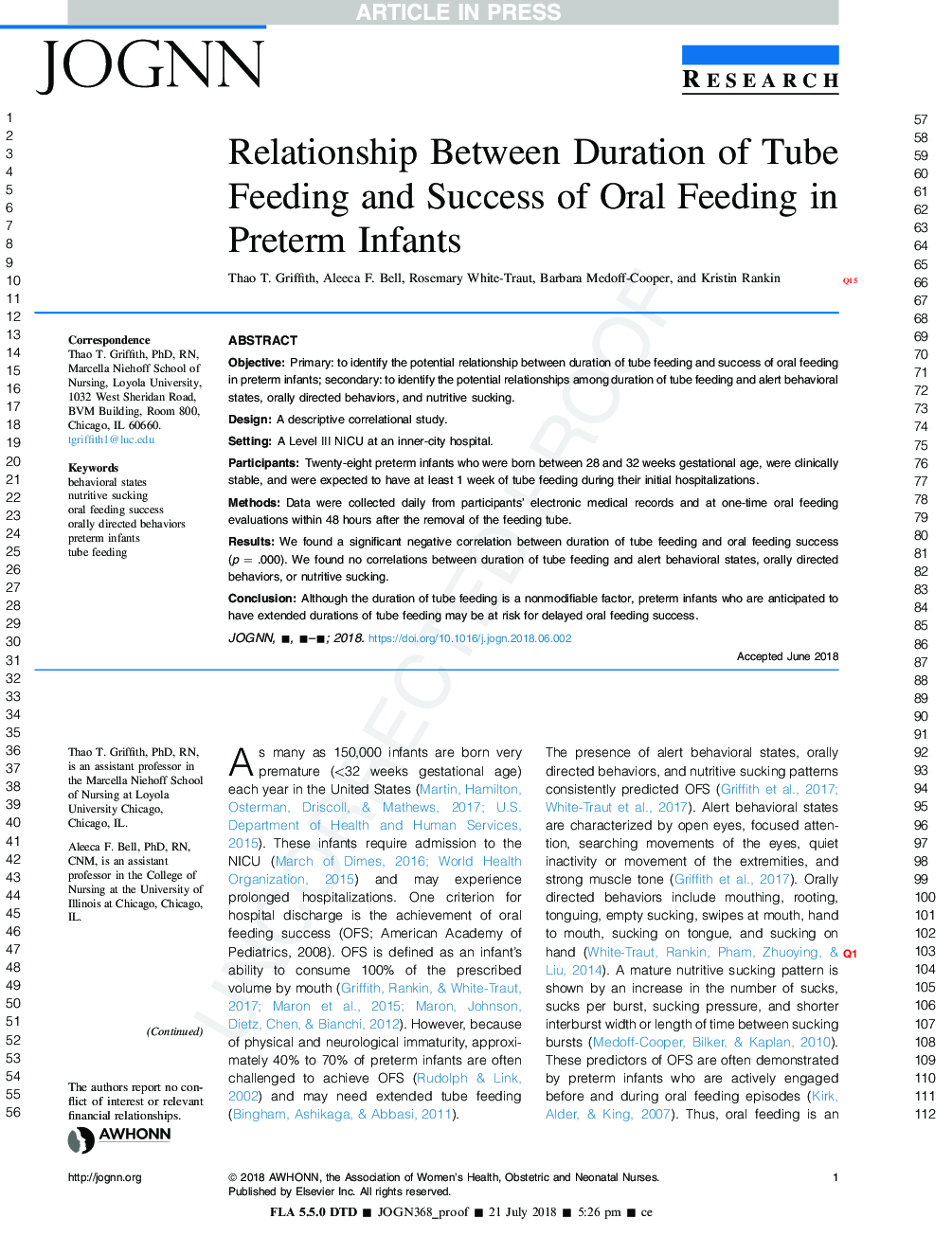 رابطه بین طول مدت تغذیه لوله و موفقیت تغذیه دهانی در نوزادان نارس