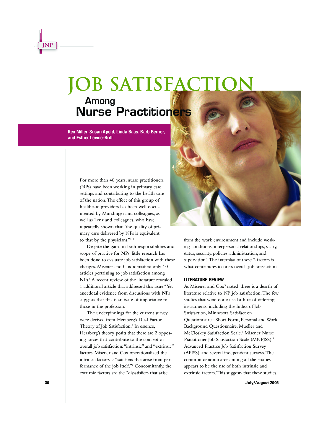 Job Satisfaction Among Nurse Practitioners