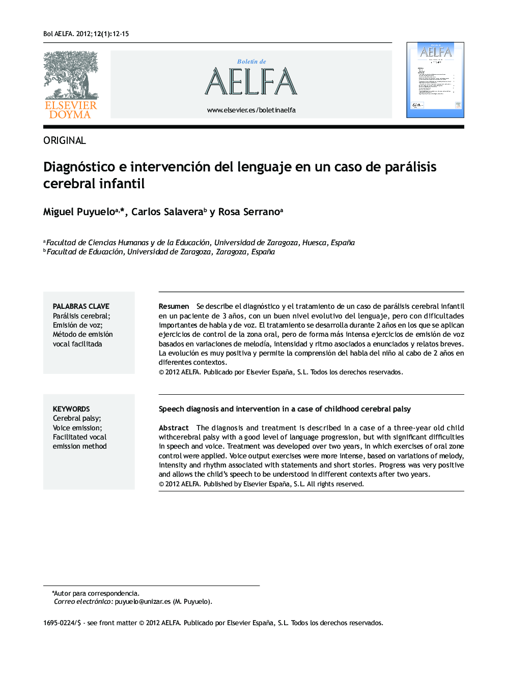 Diagnóstico e intervención del lenguaje en un caso de parálisis cerebral infantil