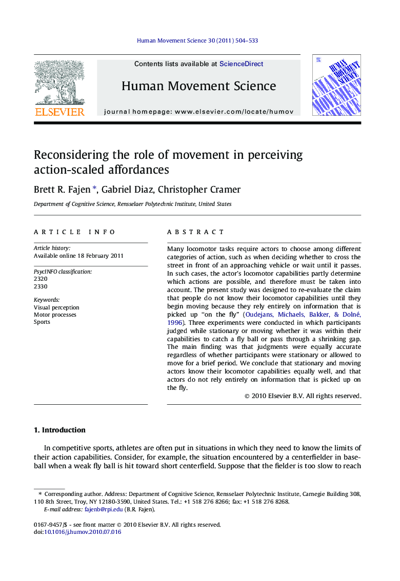 Reconsidering the role of movement in perceiving action-scaled affordances