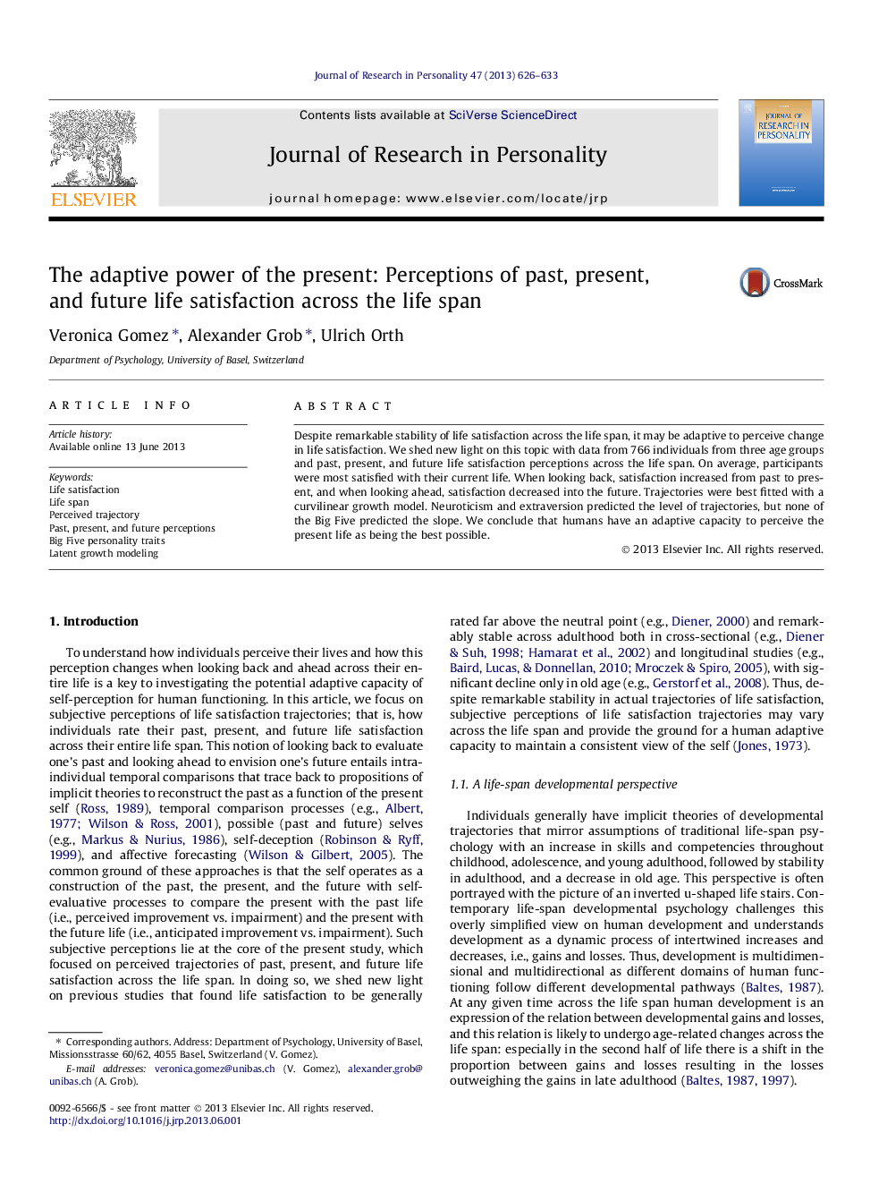 The adaptive power of the present: Perceptions of past, present, and future life satisfaction across the life span