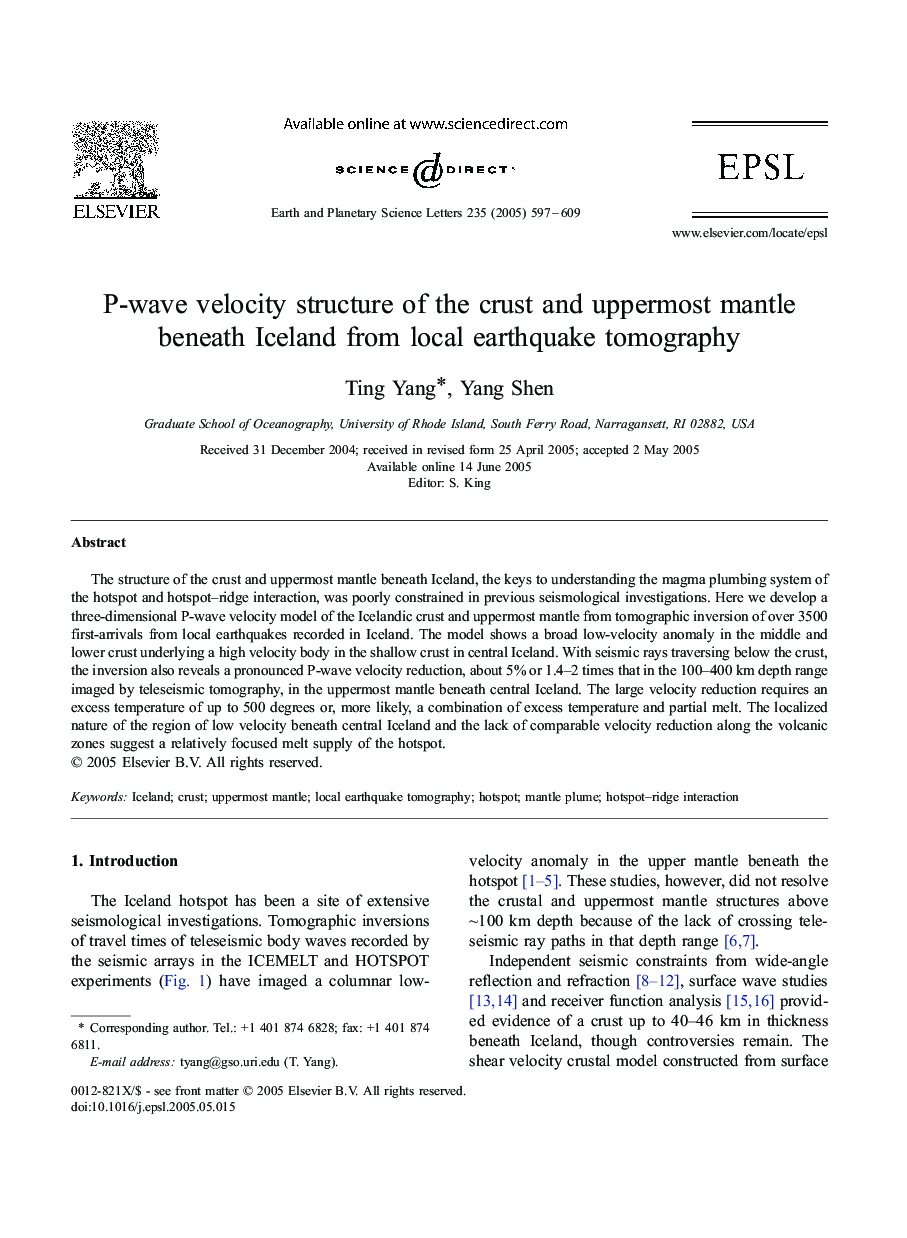 P-wave velocity structure of the crust and uppermost mantle beneath Iceland from local earthquake tomography