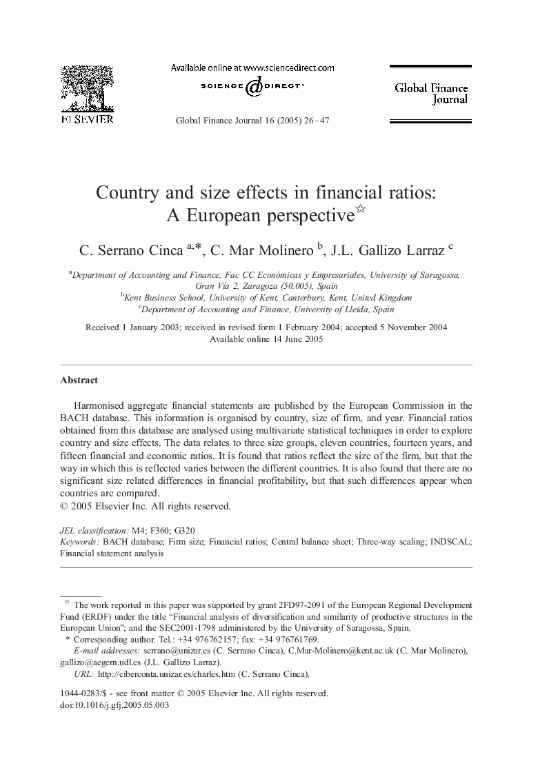 Country and size effects in financial ratios: A European perspective