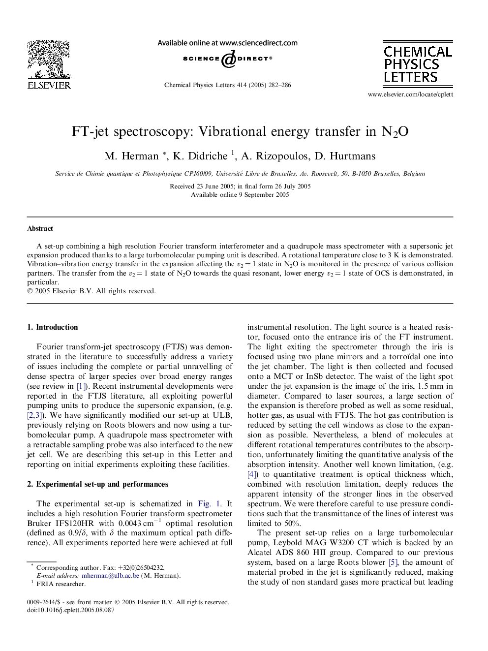 FT-jet spectroscopy: Vibrational energy transfer in N2O