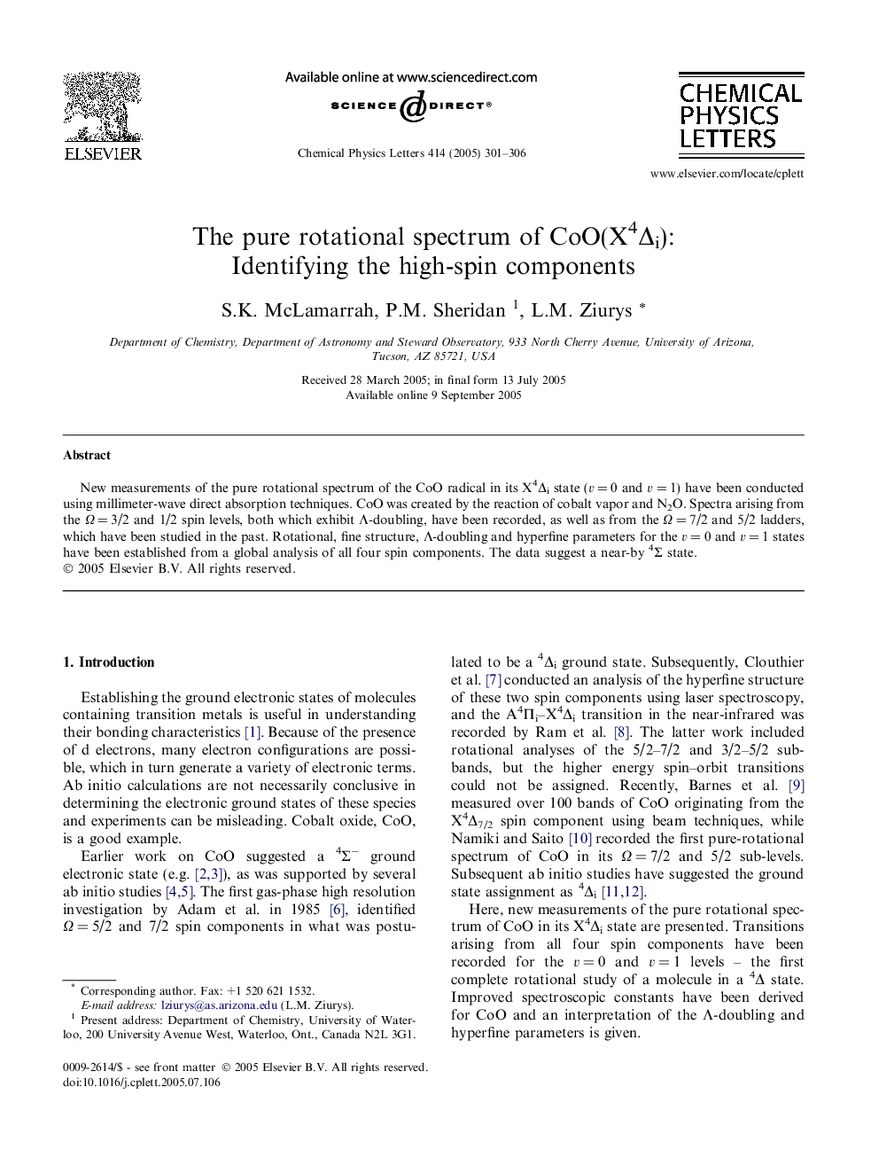 The pure rotational spectrum of CoO(X4Îi): Identifying the high-spin components