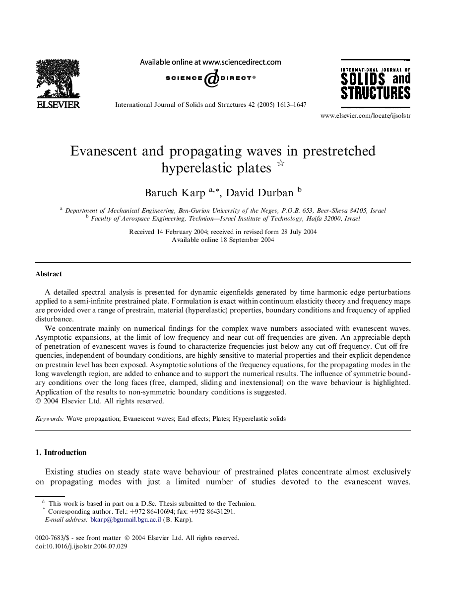 Evanescent and propagating waves in prestretched hyperelastic plates