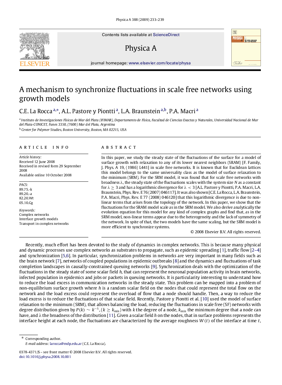 A mechanism to synchronize fluctuations in scale free networks using growth models