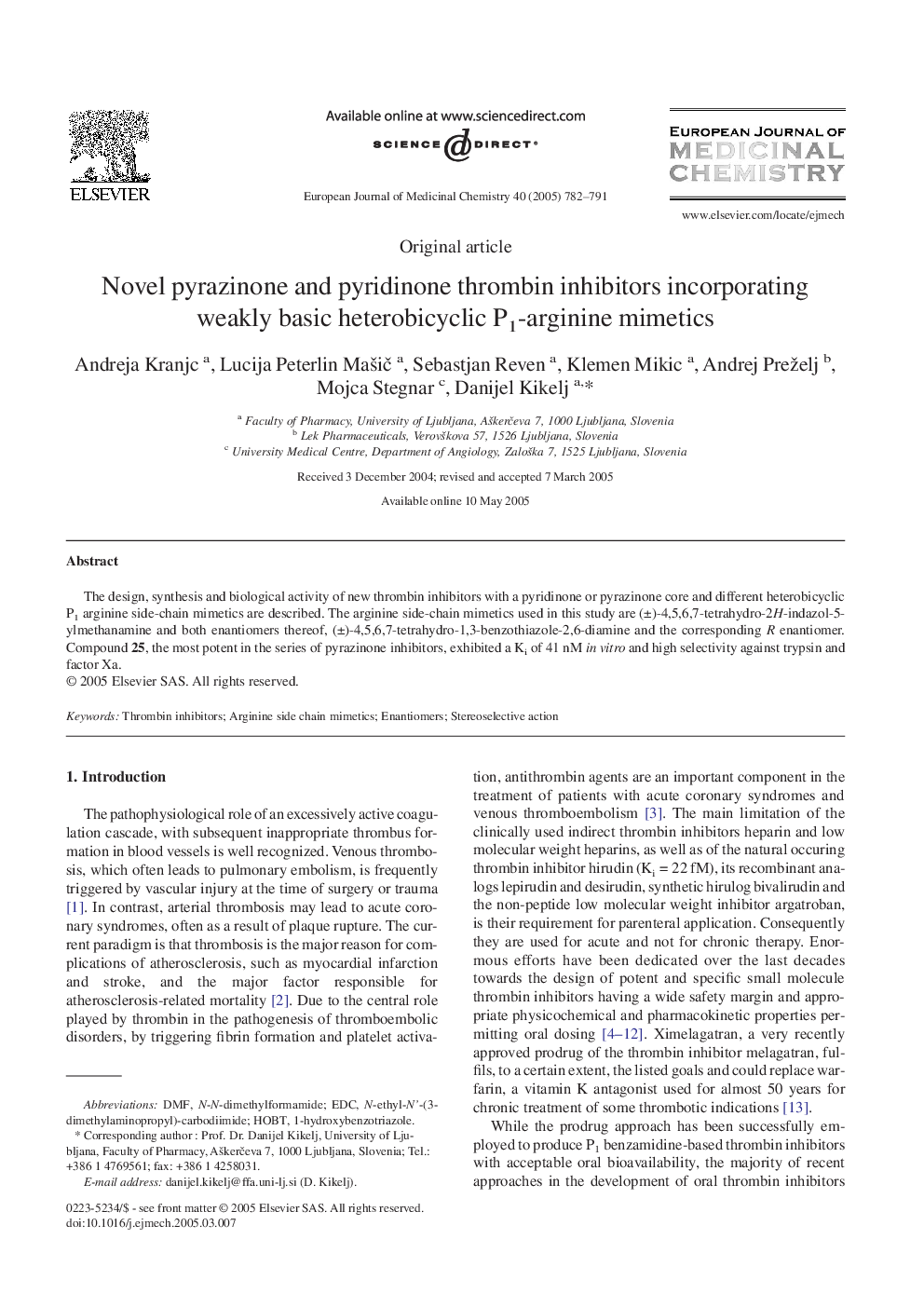 Novel pyrazinone and pyridinone thrombin inhibitors incorporating weakly basic heterobicyclic P1-arginine mimetics