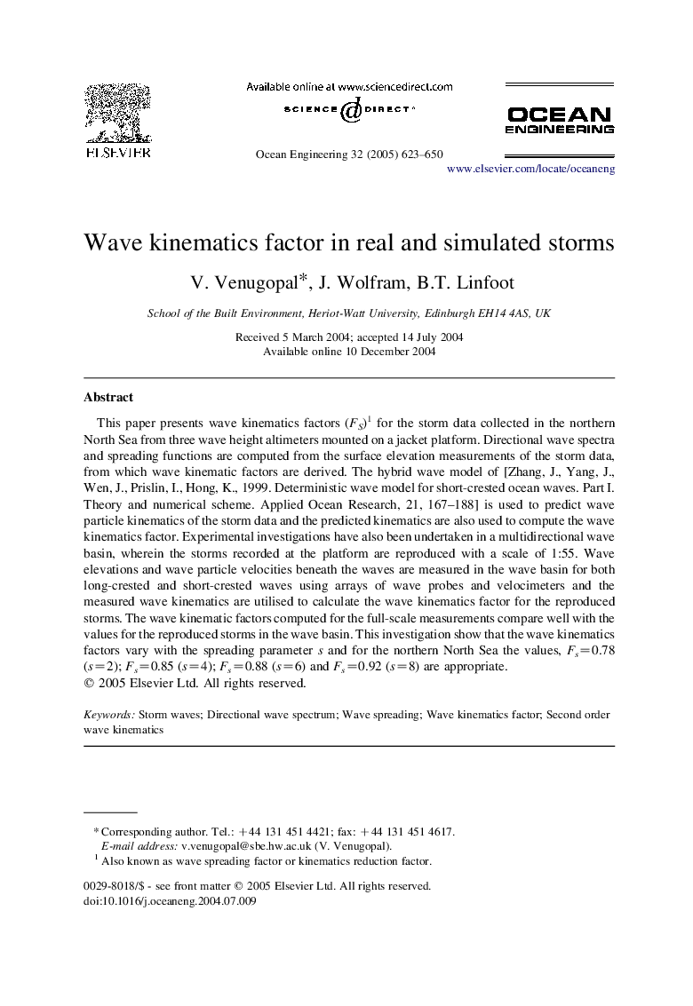 Wave kinematics factor in real and simulated storms