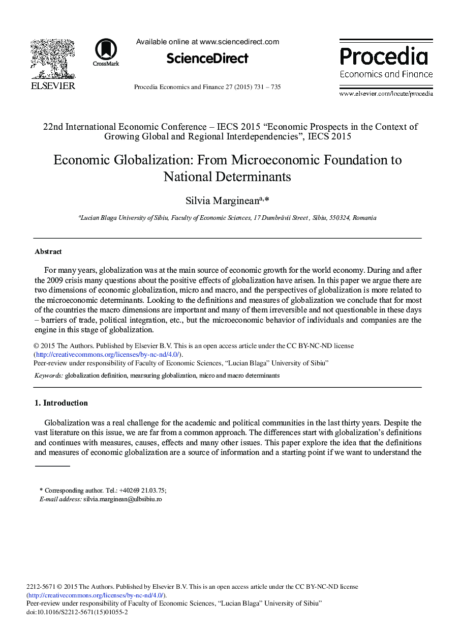 جهانی‌شدن اقتصادی: از بنیان اقتصاد خرد تا عوامل ملی
