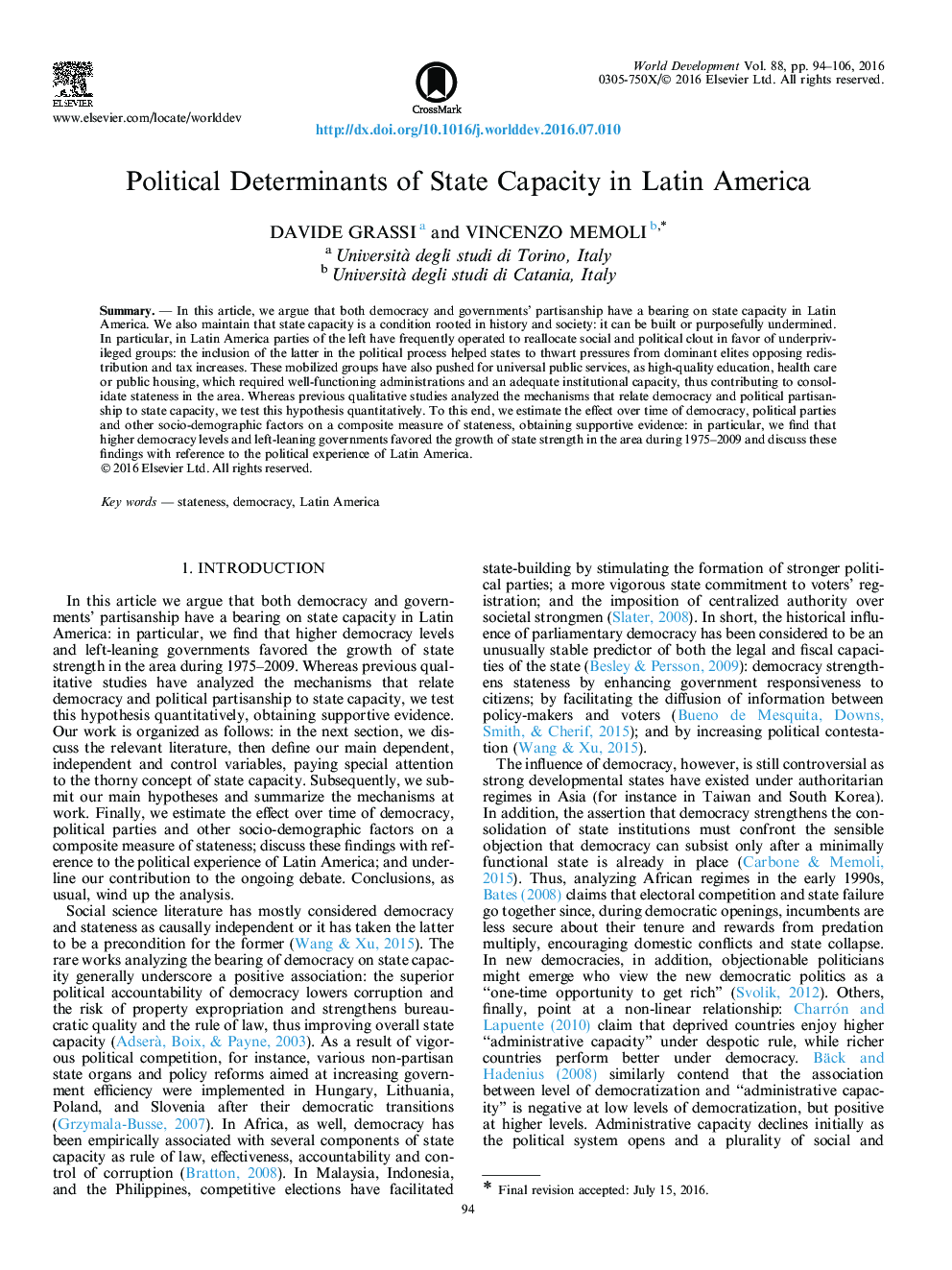 عوامل سیاسی ظرفیت دولت در امریکای لاتین