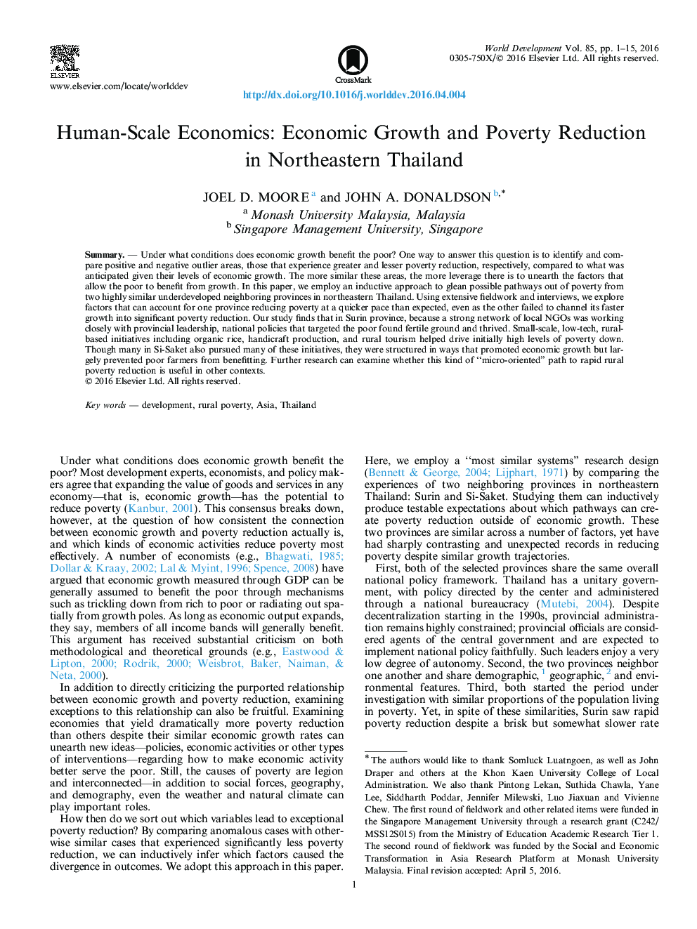 مقیاس انسانی-اقتصادی: رشد اقتصادی و کاهش فقر در شمال شرقی تایلند