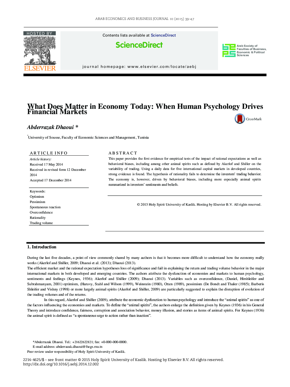 امروز چه چیزی در اقتصاد دارد: زمانی که روانشناسی انسانی بازارهای مالی را به وجود می آورد؟ 