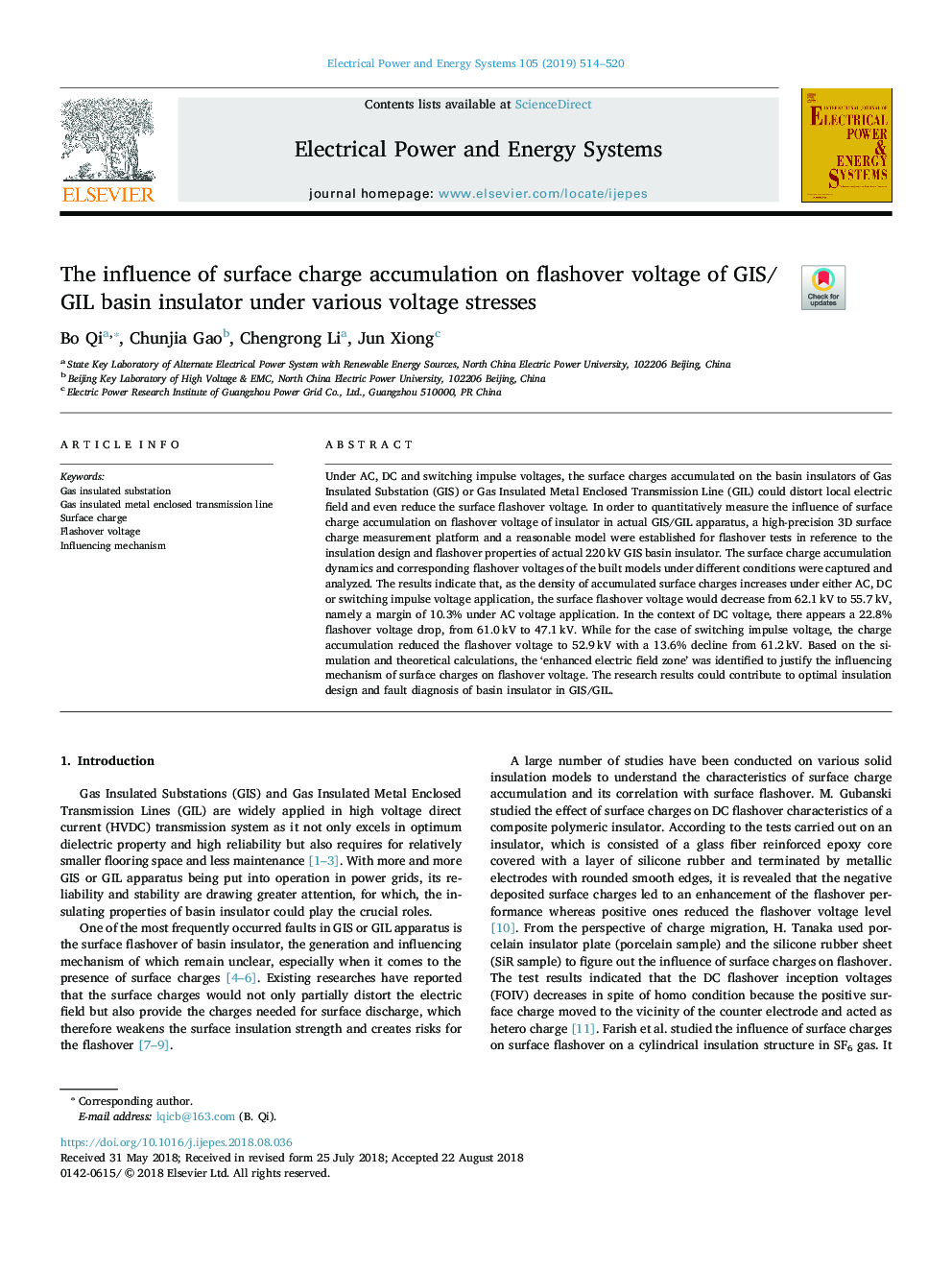 The influence of surface charge accumulation on flashover voltage of GIS/GIL basin insulator under various voltage stresses