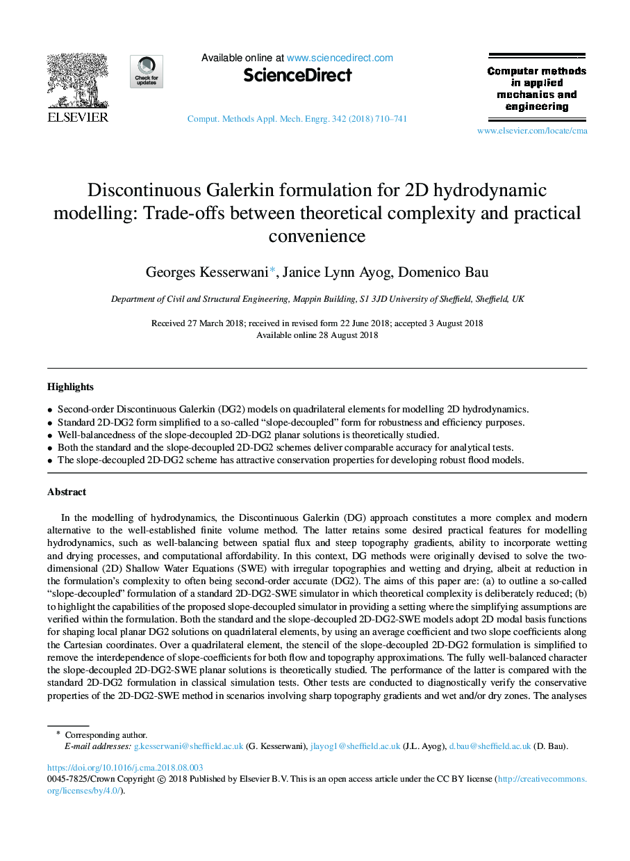 Discontinuous Galerkin formulation for 2D hydrodynamic modelling: Trade-offs between theoretical complexity and practical convenience