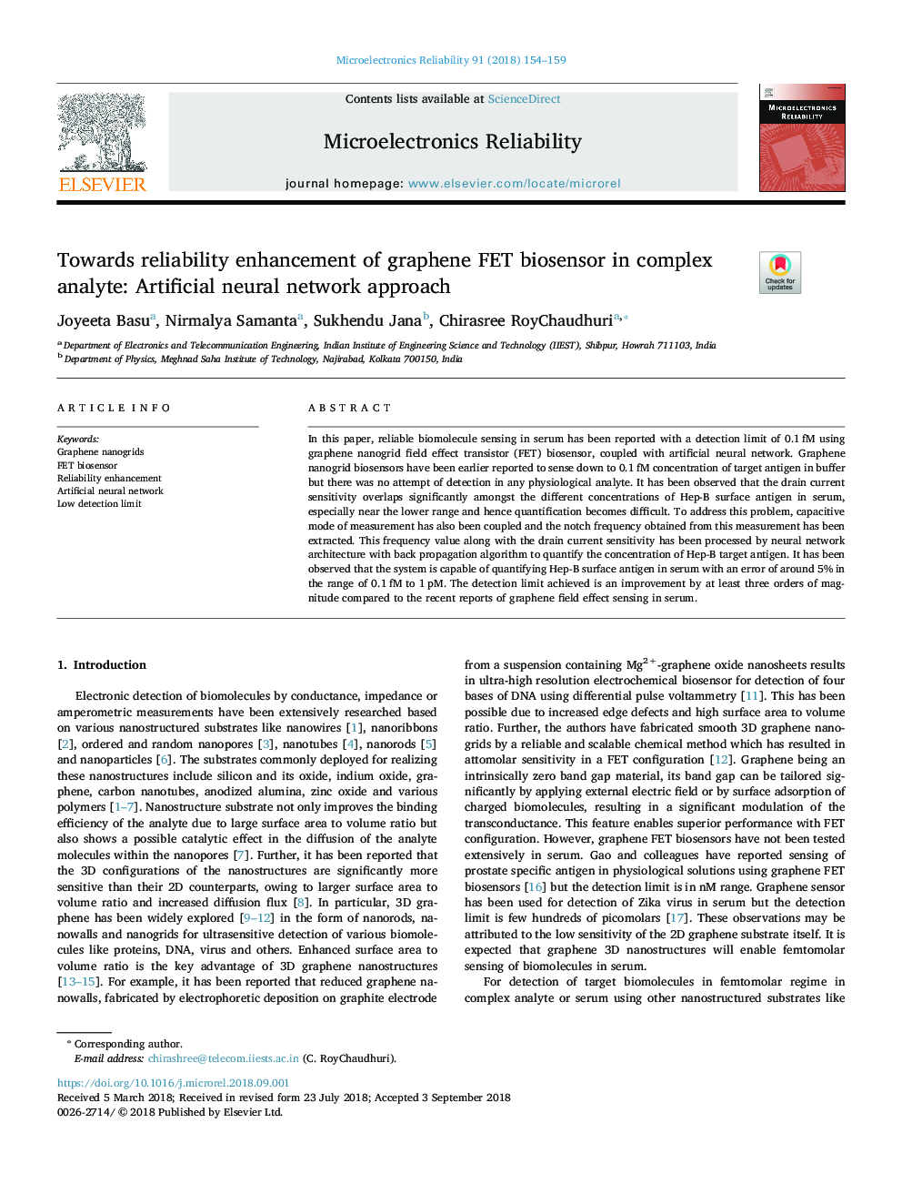 Towards reliability enhancement of graphene FET biosensor in complex analyte: Artificial neural network approach