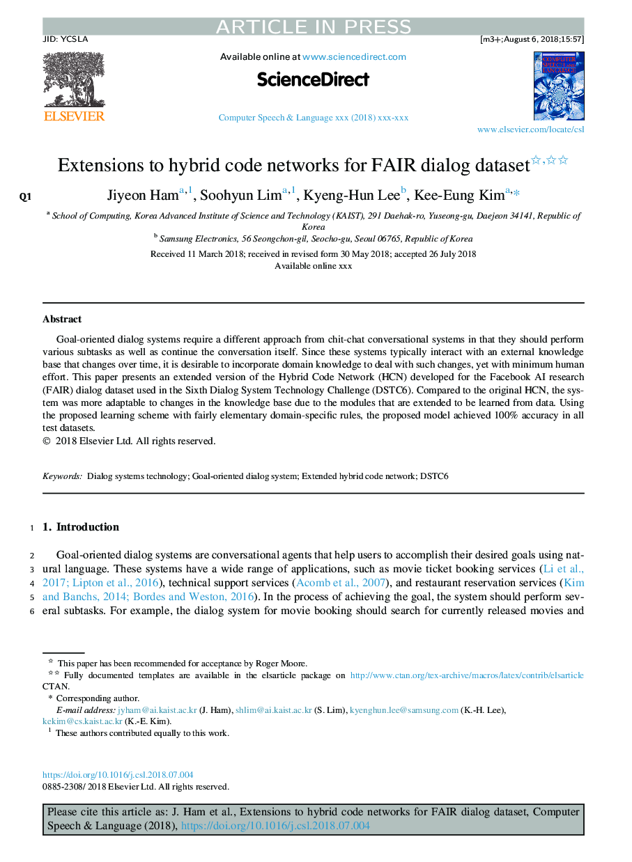 Extensions to hybrid code networks for FAIR dialog dataset