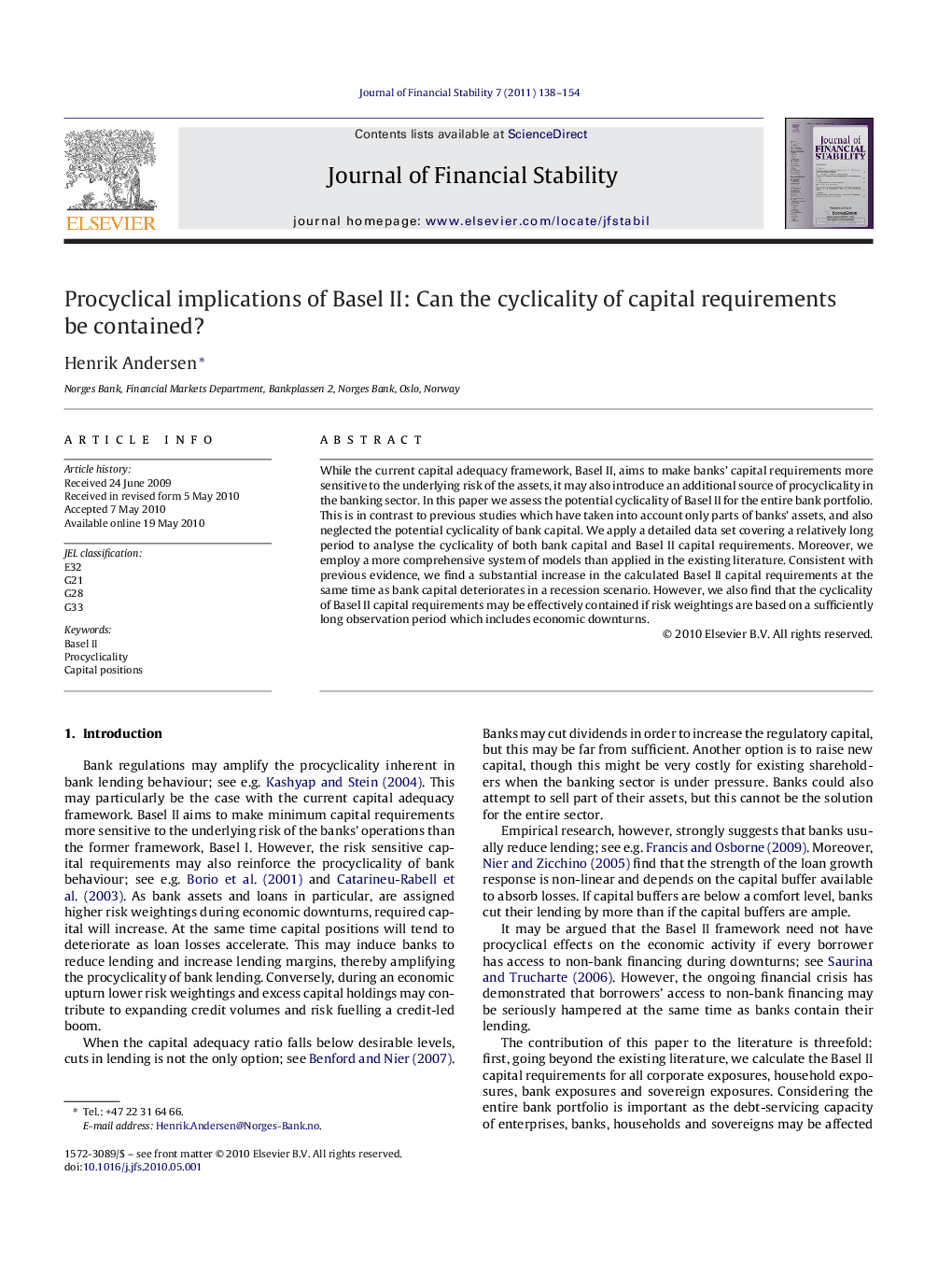 Procyclical implications of Basel II: Can the cyclicality of capital requirements be contained?