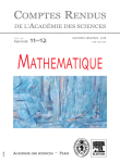 Journal: Comptes Rendus Mathematique