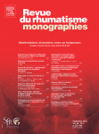 Journal: Revue du Rhumatisme Monographies