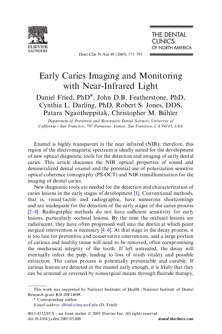 Early Caries Imaging and Monitoring with Near-Infrared Light