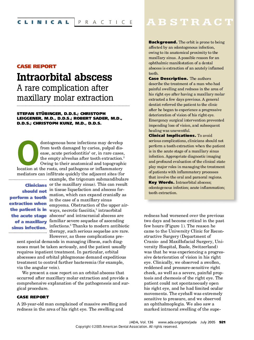 Intraorbital abscess