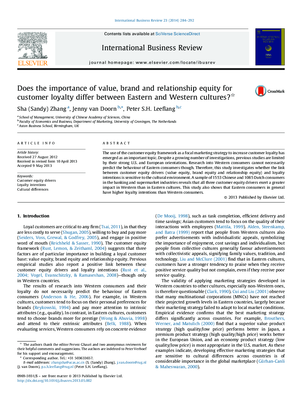 Does the importance of value, brand and relationship equity for customer loyalty differ between Eastern and Western cultures? 