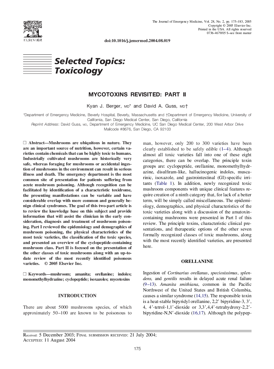 Mycotoxins revisited: Part II