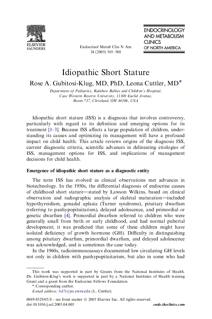 Idiopathic Short Stature