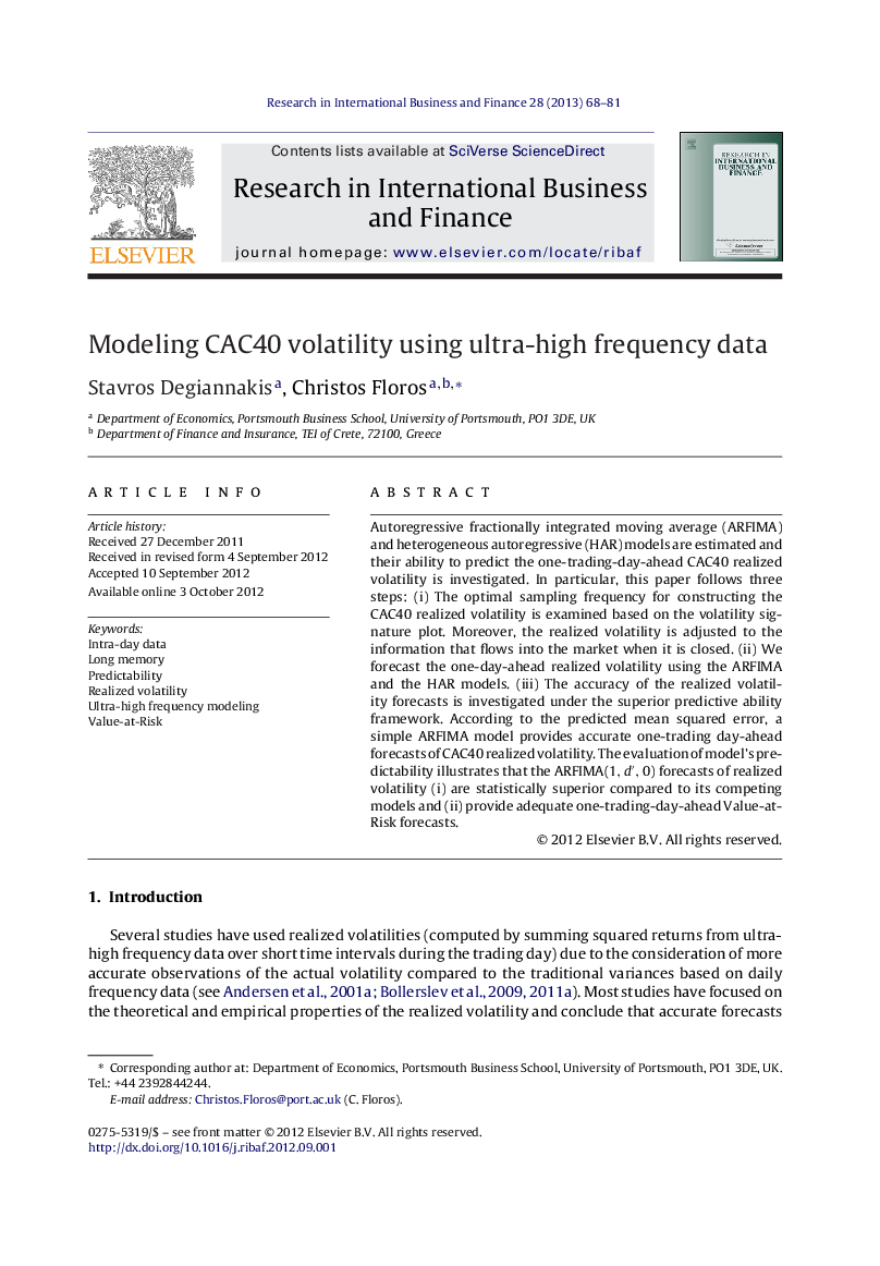 Modeling CAC40 volatility using ultra-high frequency data