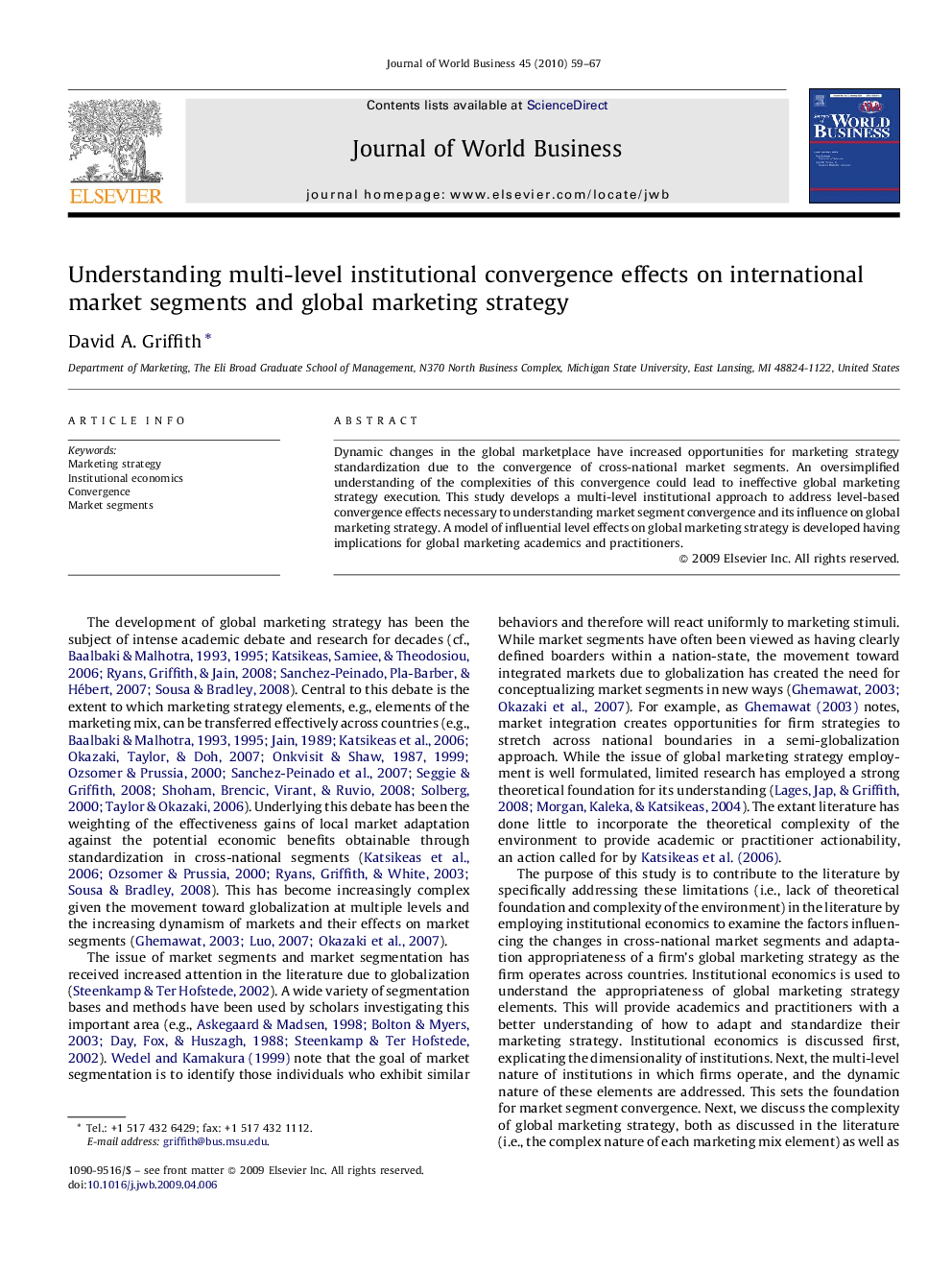 Understanding multi-level institutional convergence effects on international market segments and global marketing strategy