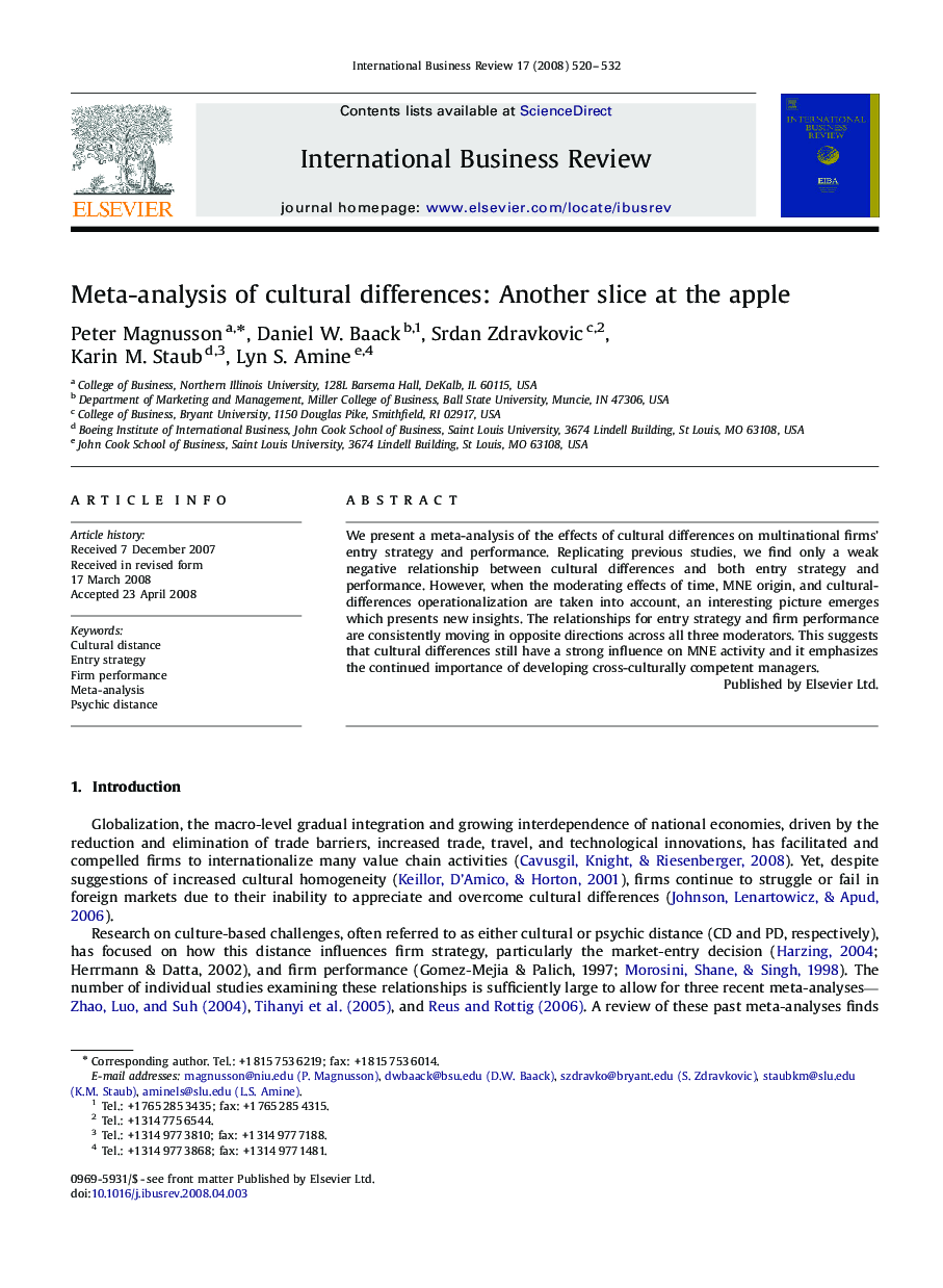 Meta-analysis of cultural differences: Another slice at the apple