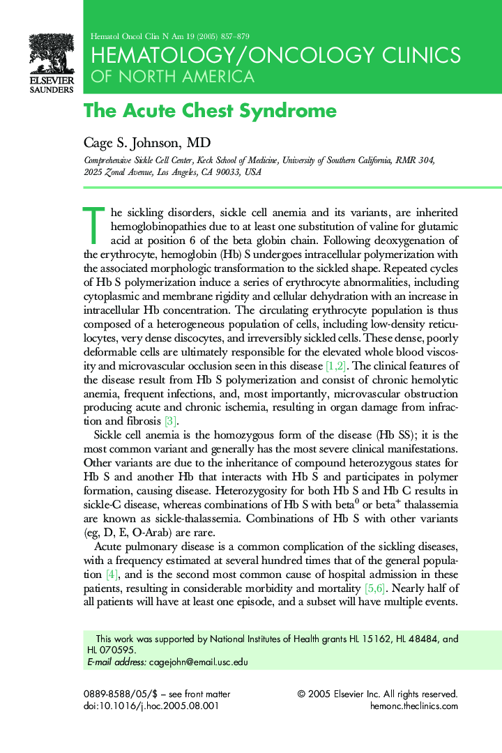 The Acute Chest Syndrome