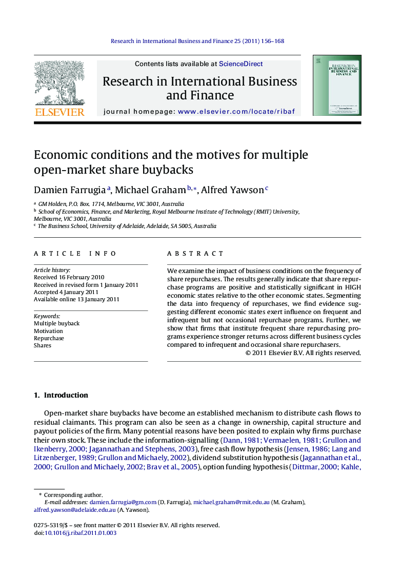 Economic conditions and the motives for multiple open-market share buybacks