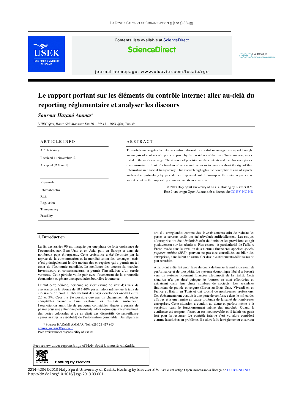 Le rapport portant sur les éléments du contrôle interne: aller au-delà du reporting réglementaire et analyser les discours 