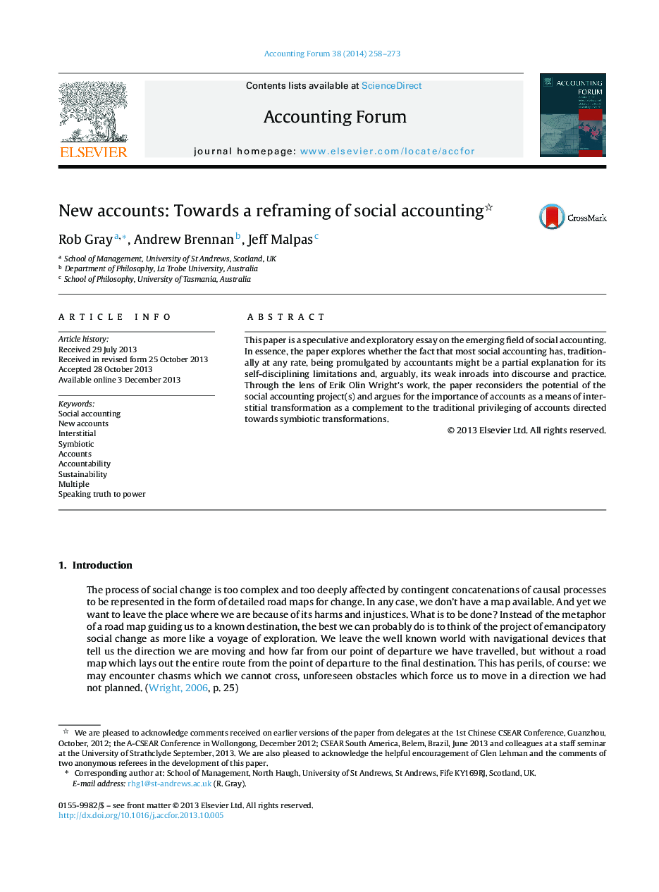 New accounts: Towards a reframing of social accounting 