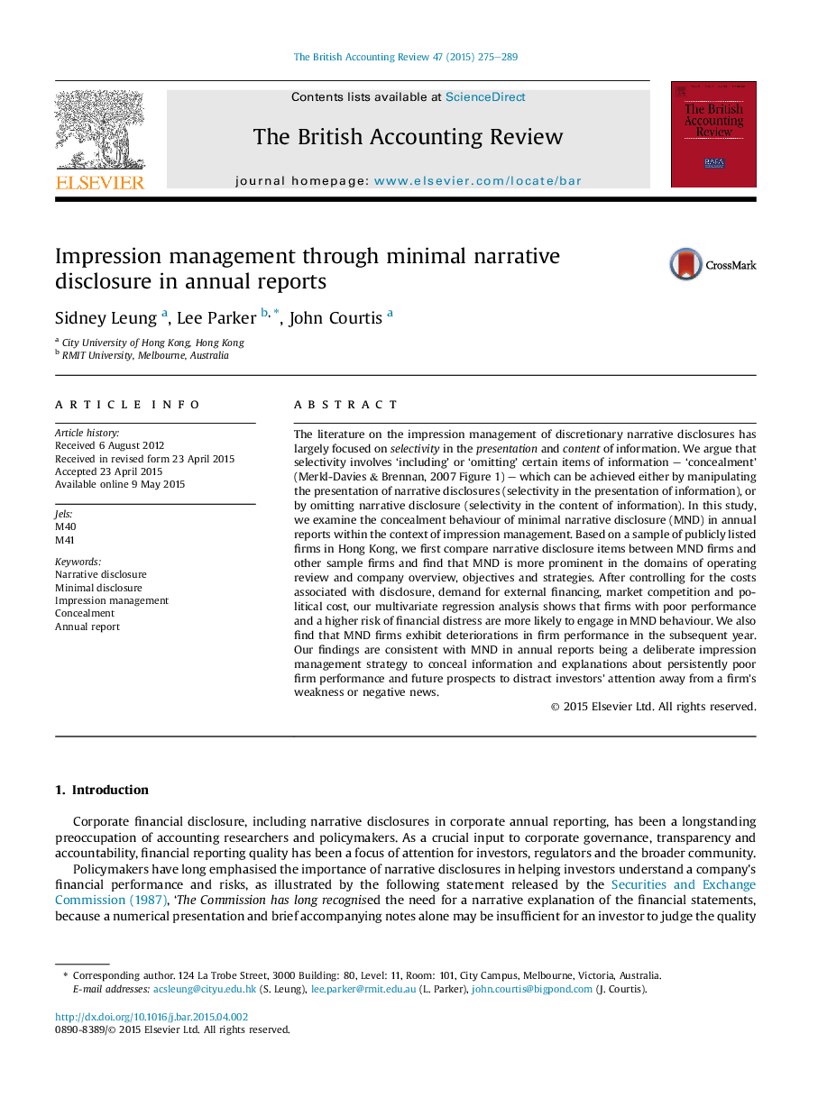 Impression management through minimal narrative disclosure in annual reports