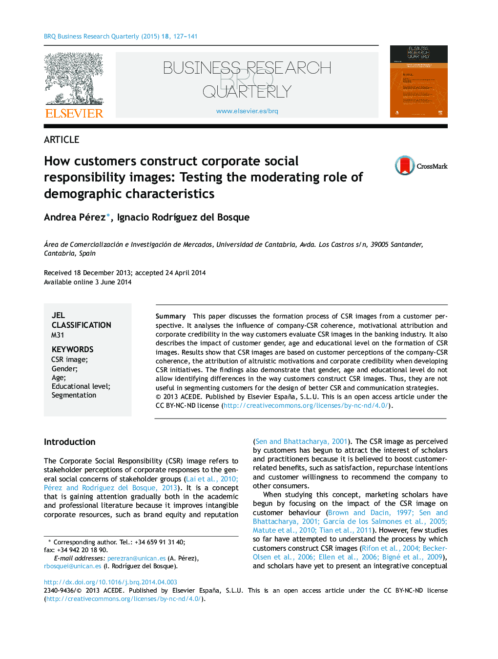 How customers construct corporate social responsibility images: Testing the moderating role of demographic characteristics