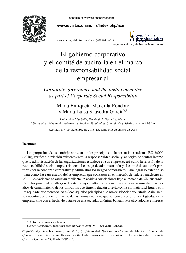 El gobierno corporativo y el comité de auditoría en el marco de la responsabilidad social empresarial