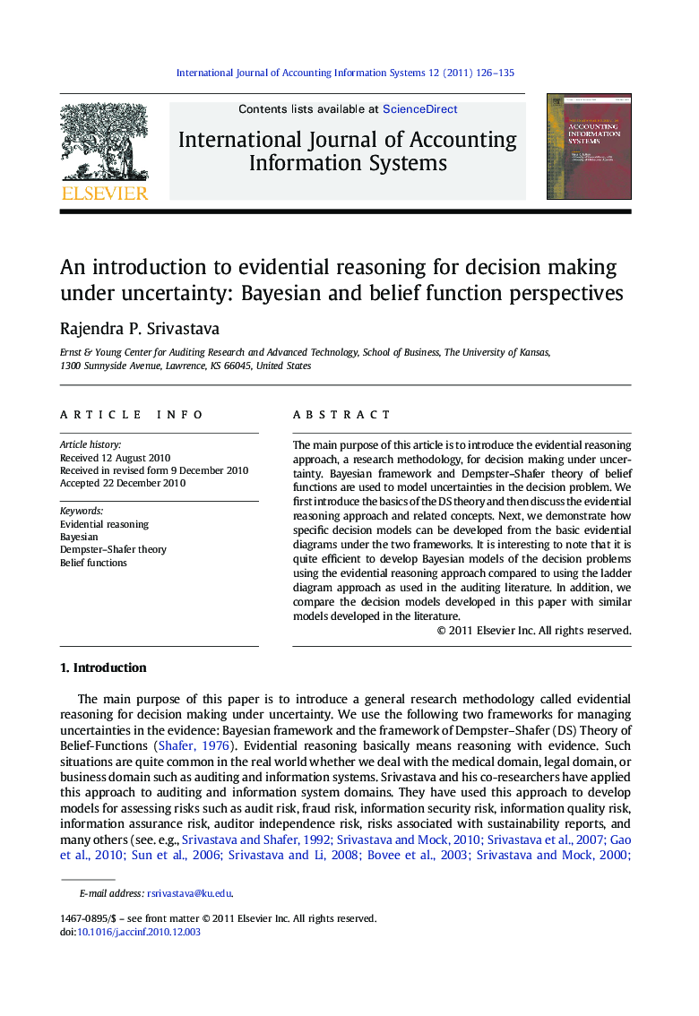 An introduction to evidential reasoning for decision making under uncertainty: Bayesian and belief function perspectives